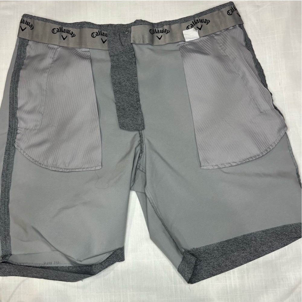 Callaway Men's Golf Shorts Heathered Gray Performance Stretch Flat Front Size 38 - Picture 10 of 11